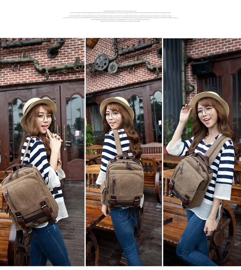 New Small Canvas Backpack Men Travel Back Pack Multifunctional Shoulder Bag for Women Laptop Rucksack School Bags Female Daypack