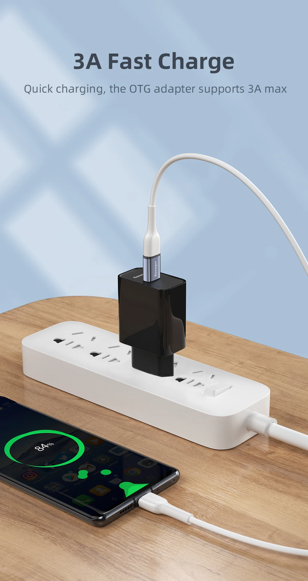 Essager USB 3.0 Type-C OTG Adapter Type C USB C Male To USB Female Converter For Macbook Xiaomi Samsung S20 USBC OTG Connector