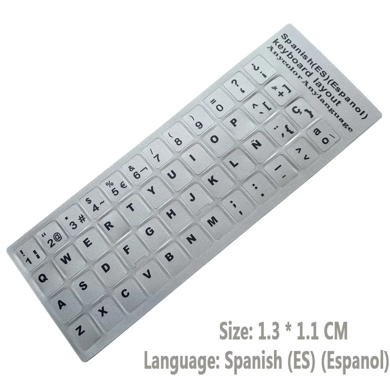 SR Matte Silver Keyboard Stickers English French Russian Italian German Arabic Spanish Thai Portugal Turkish Laptop Accessories