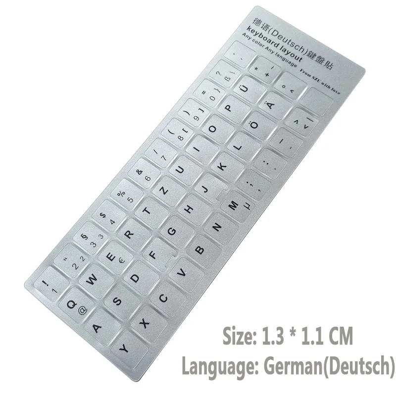 SR Matte Silver Keyboard Stickers English French Russian Italian German Arabic Spanish Thai Portugal Turkish Laptop Accessories