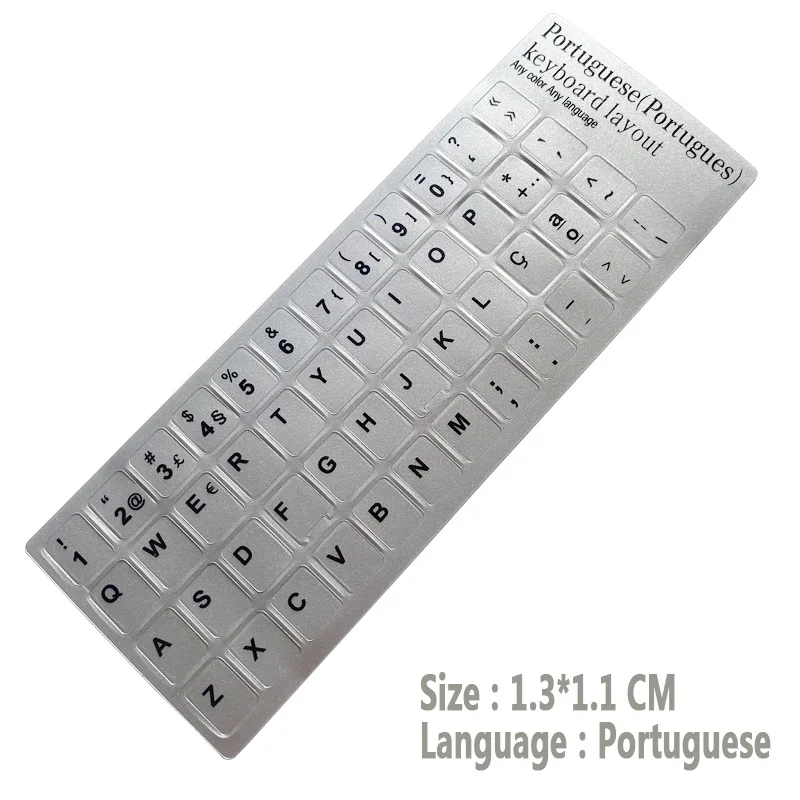 SR Matte Silver Keyboard Stickers English French Russian Italian German Arabic Spanish Thai Portugal Turkish Laptop Accessories