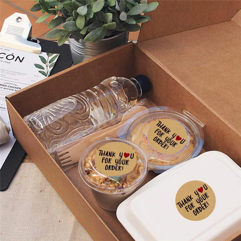 50-500pcs thank you for your order sticker white labels sticker Heart Thanks for Shopping Small Shop Local Handmade sticker