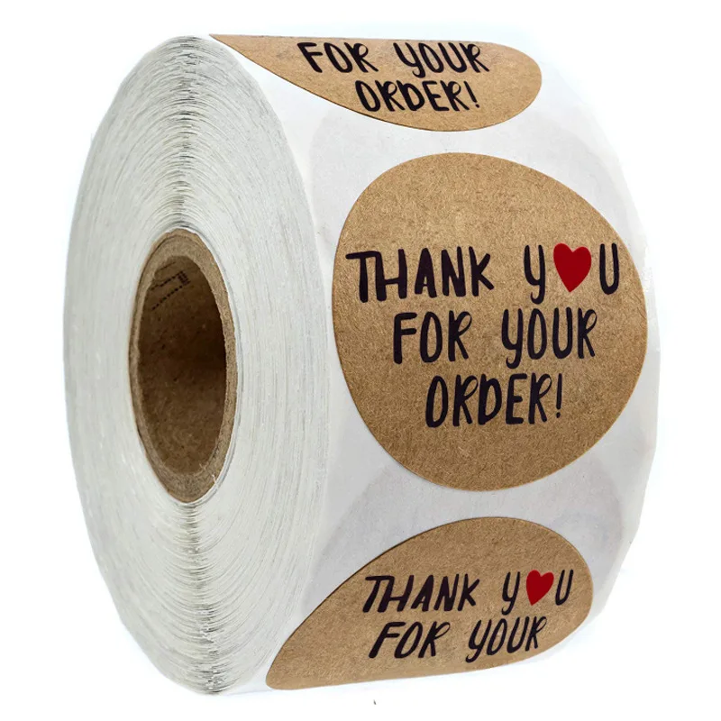 50-500pcs thank you for your order sticker white labels sticker Heart Thanks for Shopping Small Shop Local Handmade sticker