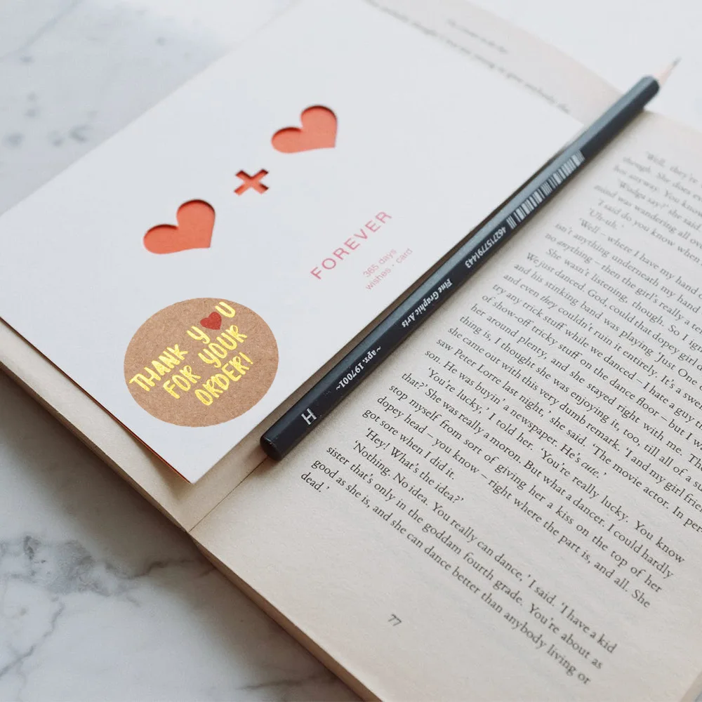 50-500pcs thank you for your order sticker white labels sticker Heart Thanks for Shopping Small Shop Local Handmade sticker