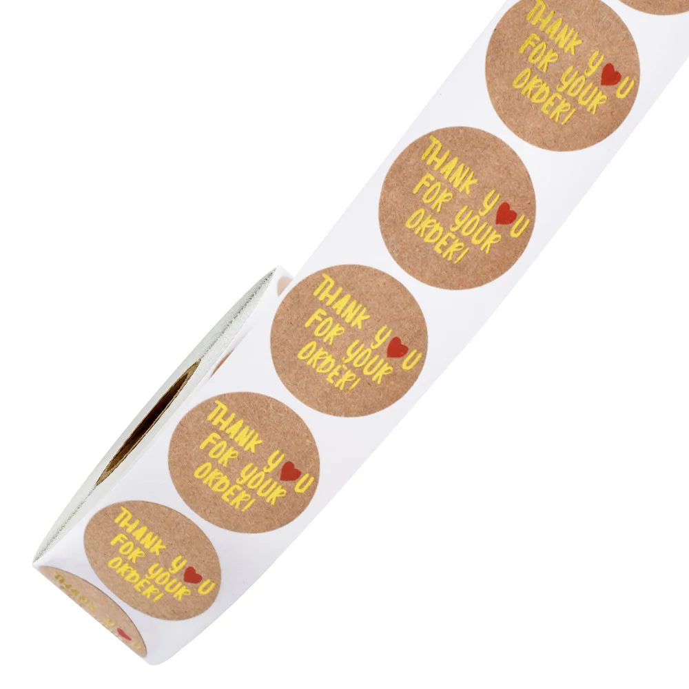 50-500pcs thank you for your order sticker white labels sticker Heart Thanks for Shopping Small Shop Local Handmade sticker