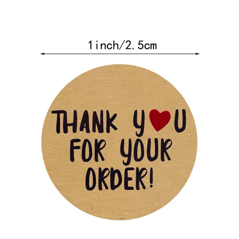 50-500pcs thank you for your order sticker white labels sticker Heart Thanks for Shopping Small Shop Local Handmade sticker