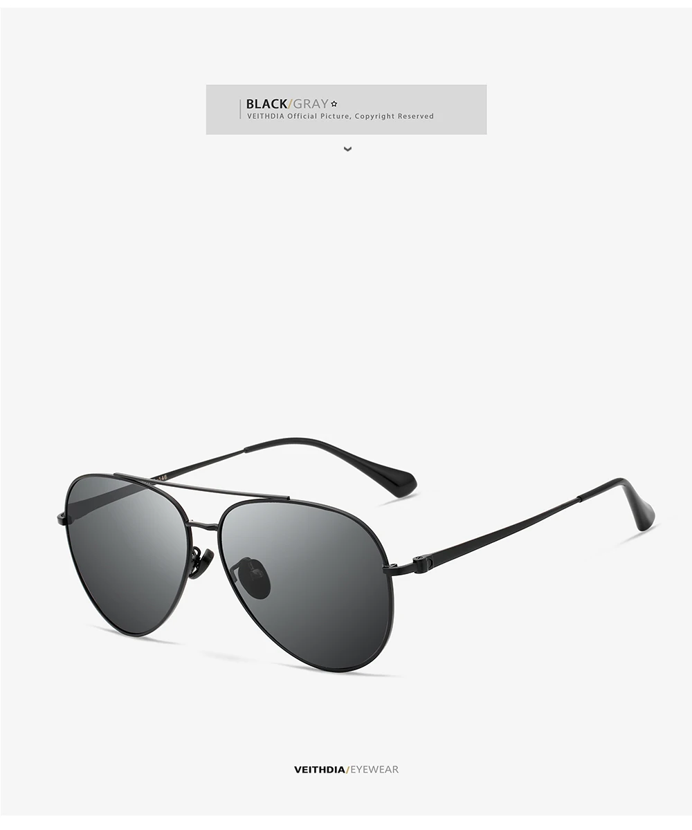 VEITHDIA Brand Sunglasses Classic Fashion Men Women Polarized Mirror UV400 Lens Outdoor Eyewear Accessories For Male/Female 8259