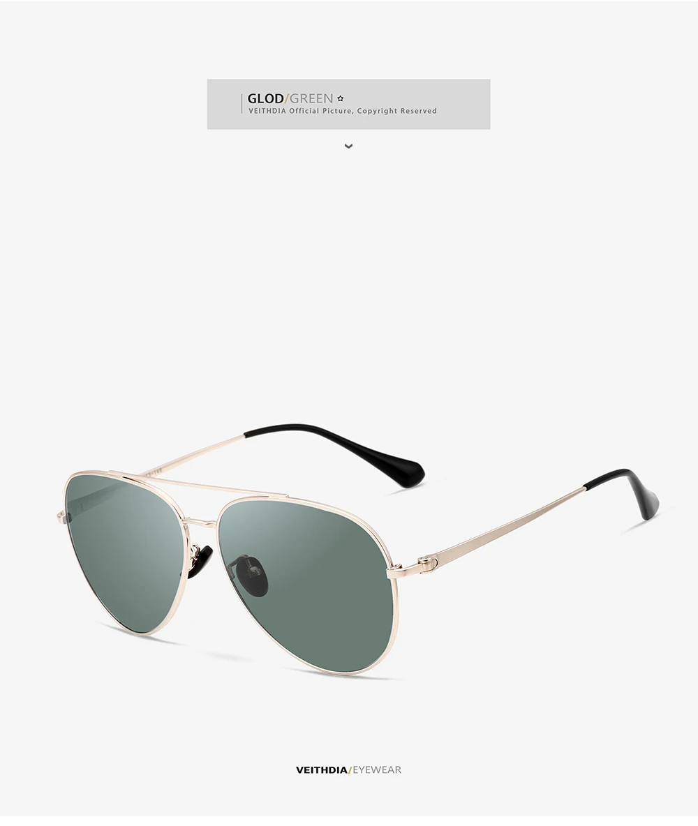 VEITHDIA Brand Sunglasses Classic Fashion Men Women Polarized Mirror UV400 Lens Outdoor Eyewear Accessories For Male/Female 8259