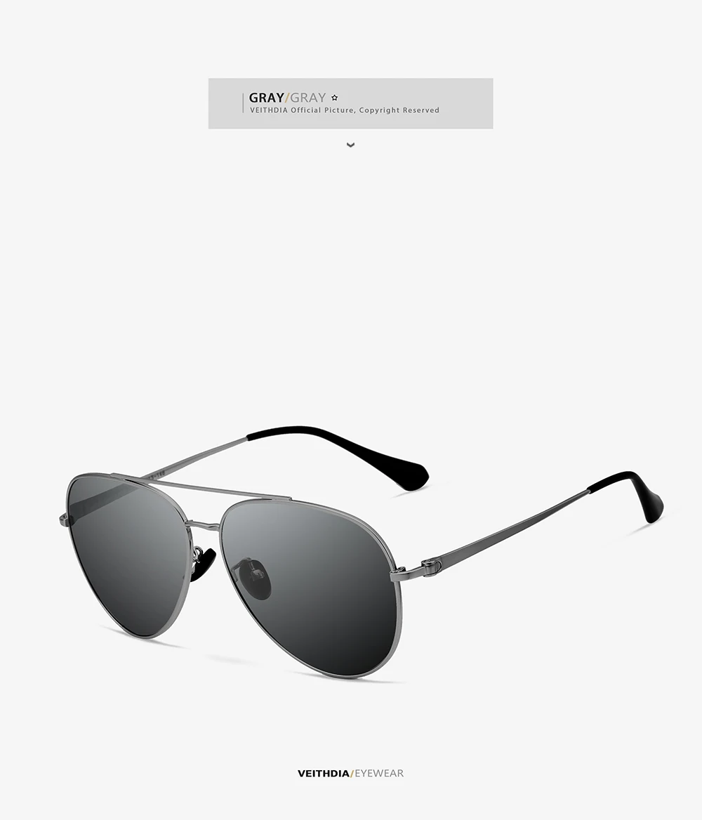VEITHDIA Brand Sunglasses Classic Fashion Men Women Polarized Mirror UV400 Lens Outdoor Eyewear Accessories For Male/Female 8259