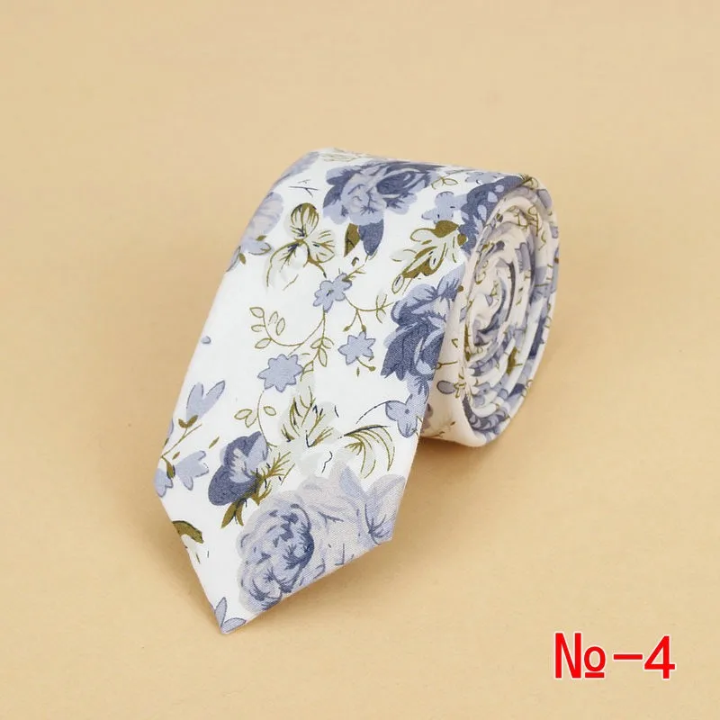 Brand New Floral Tie for Men's Narrow Casual Mens Ties for Wedding Party Flower Skinny Neckties for Women Printed Male Neck Ties