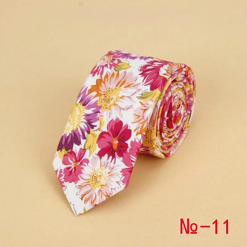 Brand New Floral Tie for Men's Narrow Casual Mens Ties for Wedding Party Flower Skinny Neckties for Women Printed Male Neck Ties