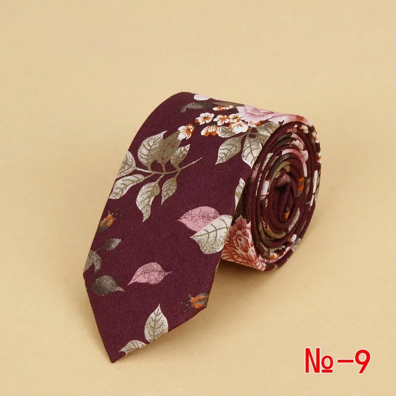 Brand New Floral Tie for Men's Narrow Casual Mens Ties for Wedding Party Flower Skinny Neckties for Women Printed Male Neck Ties