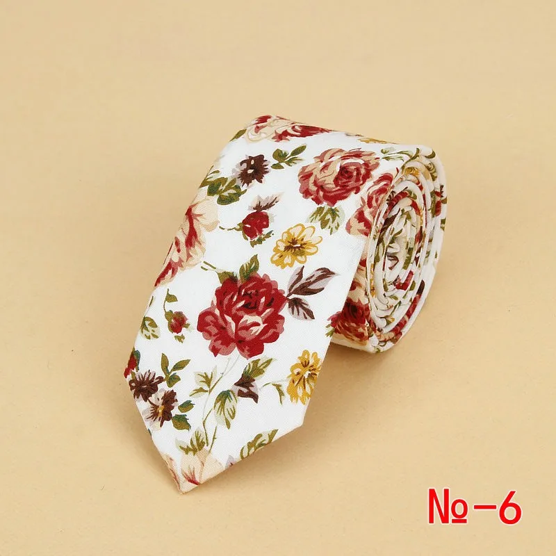 Brand New Floral Tie for Men's Narrow Casual Mens Ties for Wedding Party Flower Skinny Neckties for Women Printed Male Neck Ties