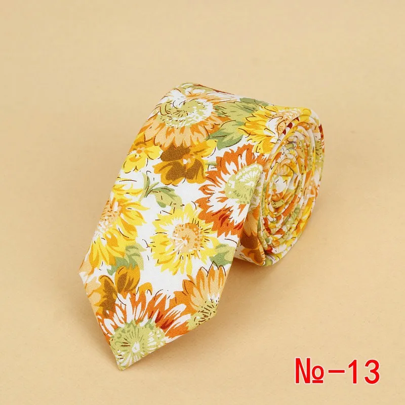 Brand New Floral Tie for Men's Narrow Casual Mens Ties for Wedding Party Flower Skinny Neckties for Women Printed Male Neck Ties