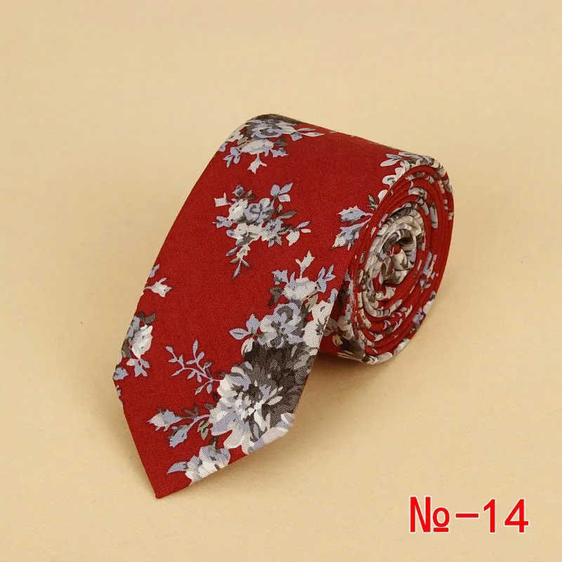 Brand New Floral Tie for Men's Narrow Casual Mens Ties for Wedding Party Flower Skinny Neckties for Women Printed Male Neck Ties