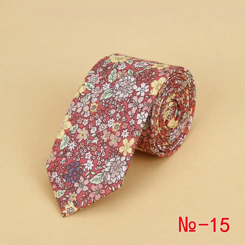 Brand New Floral Tie for Men's Narrow Casual Mens Ties for Wedding Party Flower Skinny Neckties for Women Printed Male Neck Ties