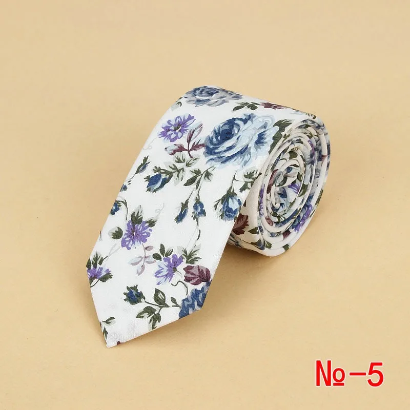 Brand New Floral Tie for Men's Narrow Casual Mens Ties for Wedding Party Flower Skinny Neckties for Women Printed Male Neck Ties