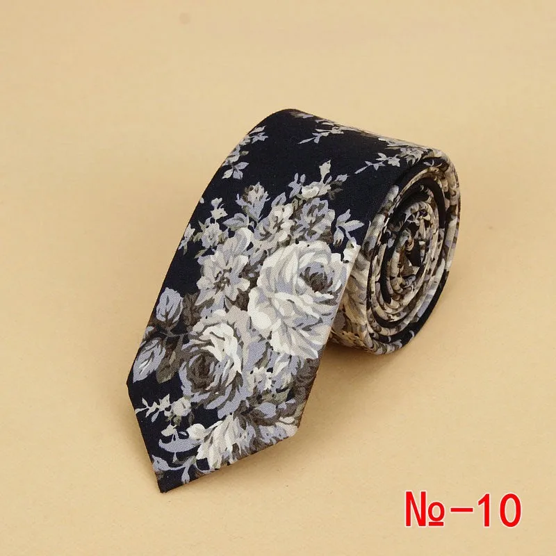 Brand New Floral Tie for Men's Narrow Casual Mens Ties for Wedding Party Flower Skinny Neckties for Women Printed Male Neck Ties