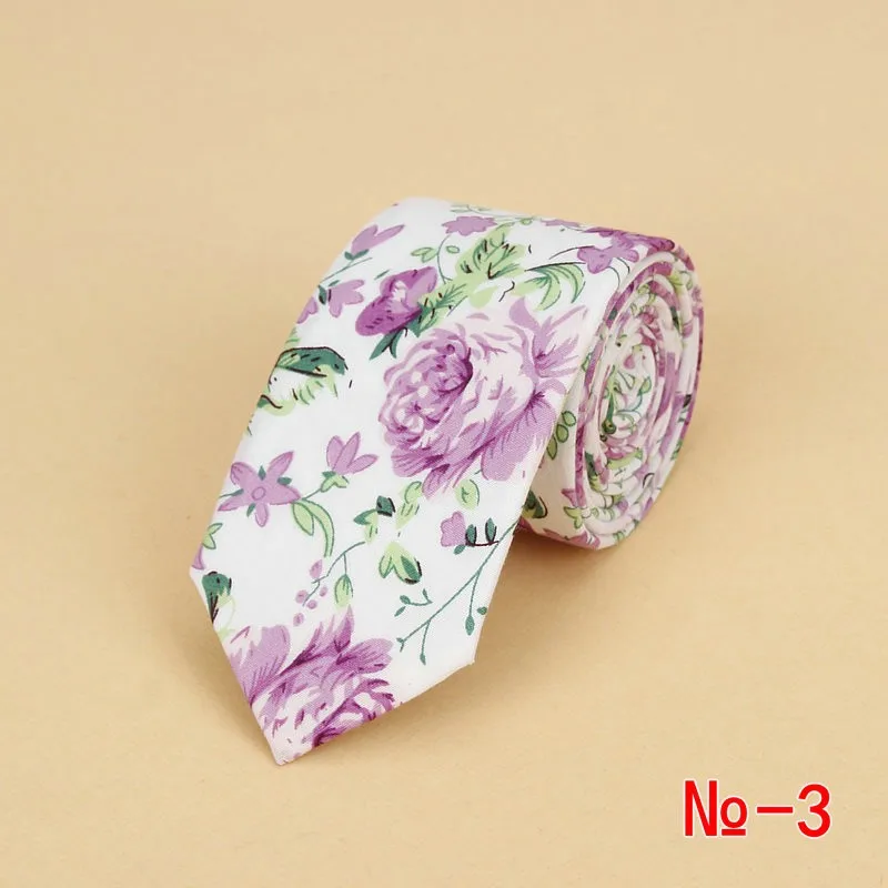 Brand New Floral Tie for Men's Narrow Casual Mens Ties for Wedding Party Flower Skinny Neckties for Women Printed Male Neck Ties