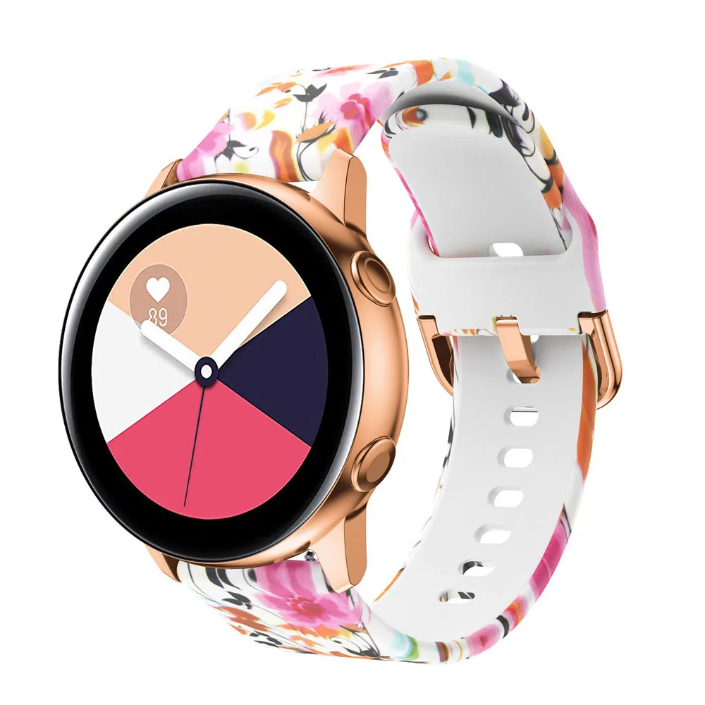 Silicone Original 20mm band Strap For Samsung Galaxy Watch Active 2 40/44mm / 3 41mm smartwatch wristband For Huawei GT 2 42mm