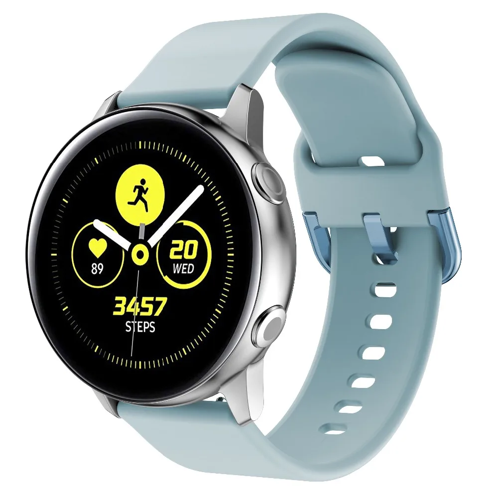 Silicone Original 20mm band Strap For Samsung Galaxy Watch Active 2 40/44mm / 3 41mm smartwatch wristband For Huawei GT 2 42mm