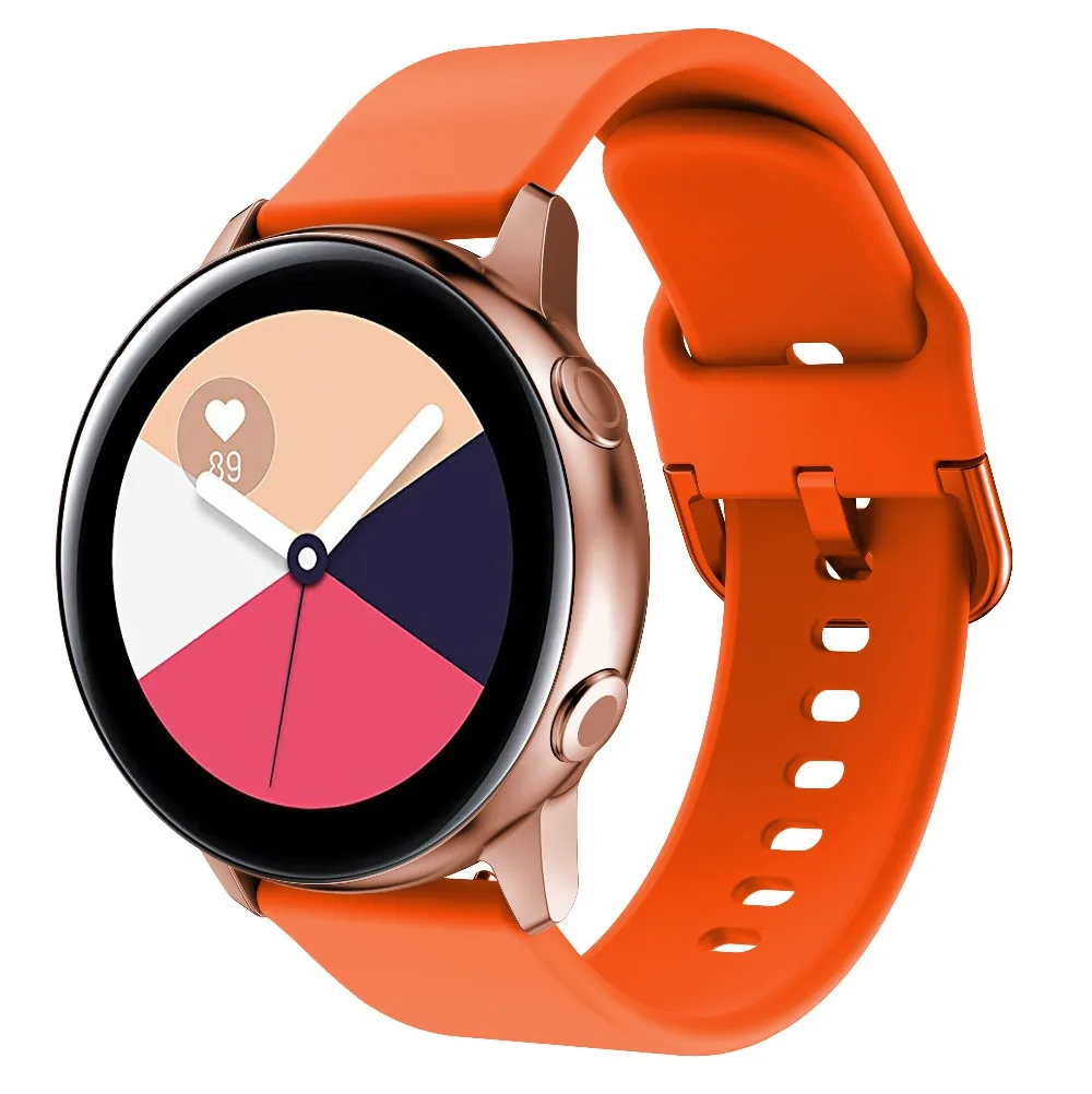 Silicone Original 20mm band Strap For Samsung Galaxy Watch Active 2 40/44mm / 3 41mm smartwatch wristband For Huawei GT 2 42mm