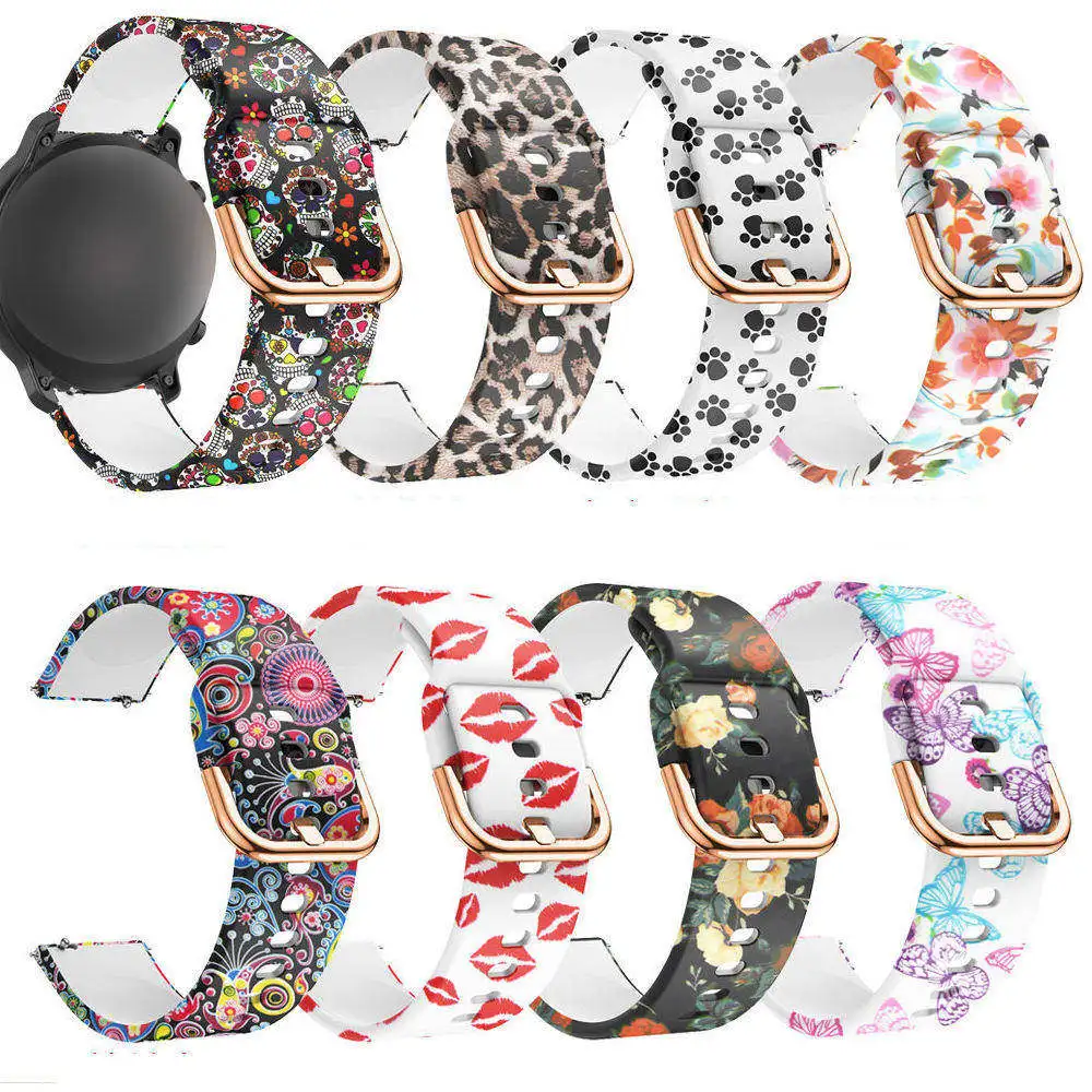 Silicone Original 20mm band Strap For Samsung Galaxy Watch Active 2 40/44mm / 3 41mm smartwatch wristband For Huawei GT 2 42mm