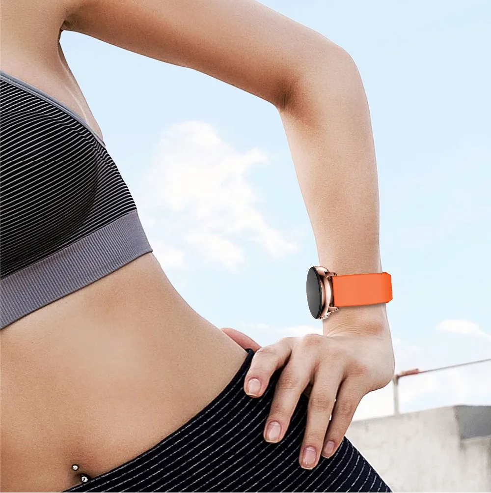 Silicone Original 20mm band Strap For Samsung Galaxy Watch Active 2 40/44mm / 3 41mm smartwatch wristband For Huawei GT 2 42mm