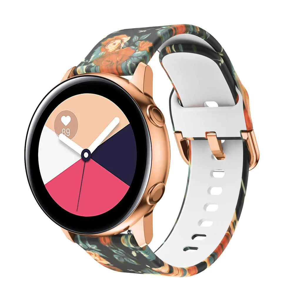 Silicone Original 20mm band Strap For Samsung Galaxy Watch Active 2 40/44mm / 3 41mm smartwatch wristband For Huawei GT 2 42mm