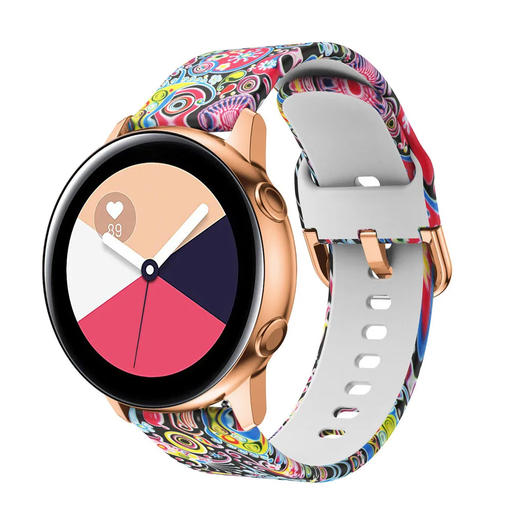 Silicone Original 20mm band Strap For Samsung Galaxy Watch Active 2 40/44mm / 3 41mm smartwatch wristband For Huawei GT 2 42mm