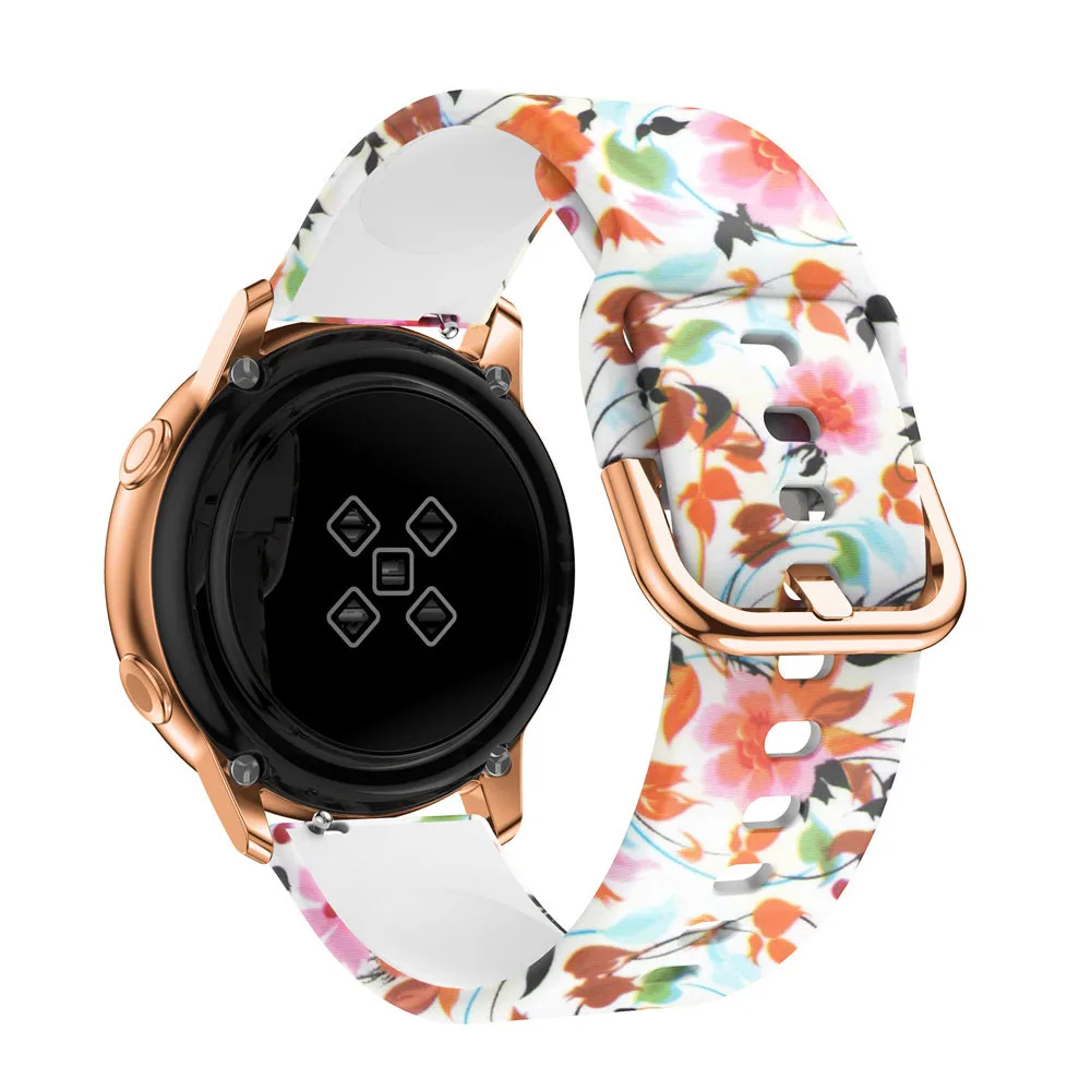 Silicone Original 20mm band Strap For Samsung Galaxy Watch Active 2 40/44mm / 3 41mm smartwatch wristband For Huawei GT 2 42mm