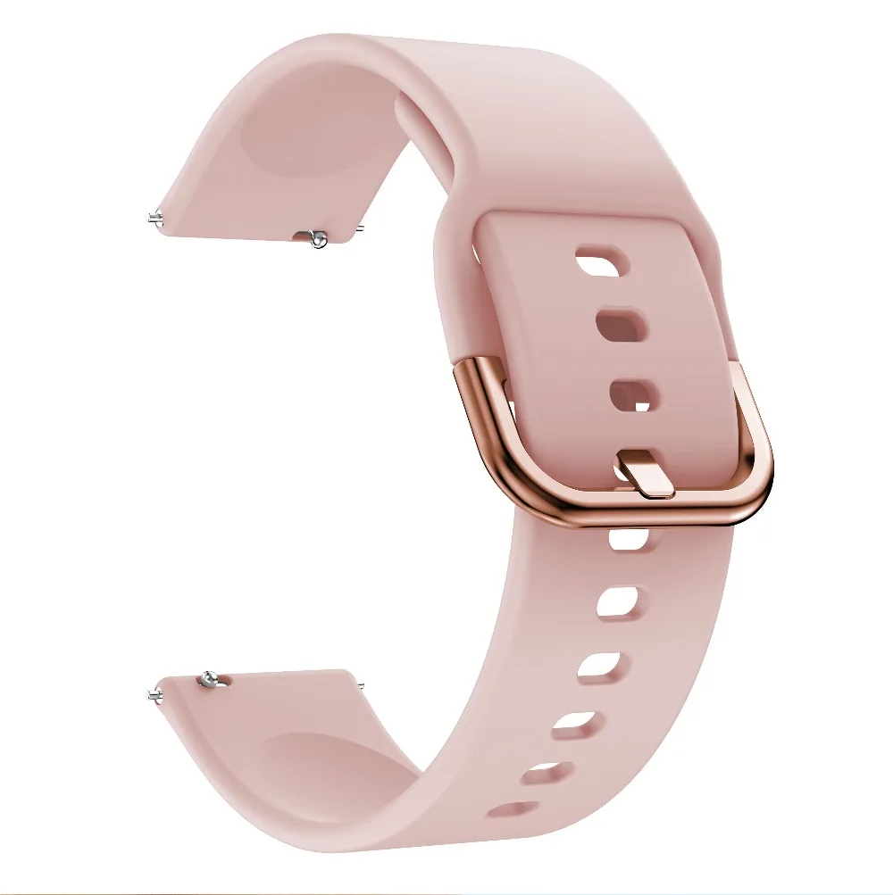 Silicone Original 20mm band Strap For Samsung Galaxy Watch Active 2 40/44mm / 3 41mm smartwatch wristband For Huawei GT 2 42mm