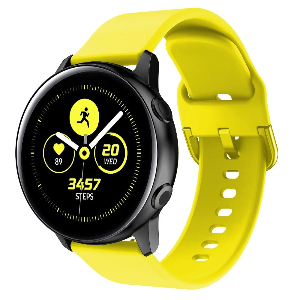 Silicone Original 20mm band Strap For Samsung Galaxy Watch Active 2 40/44mm / 3 41mm smartwatch wristband For Huawei GT 2 42mm
