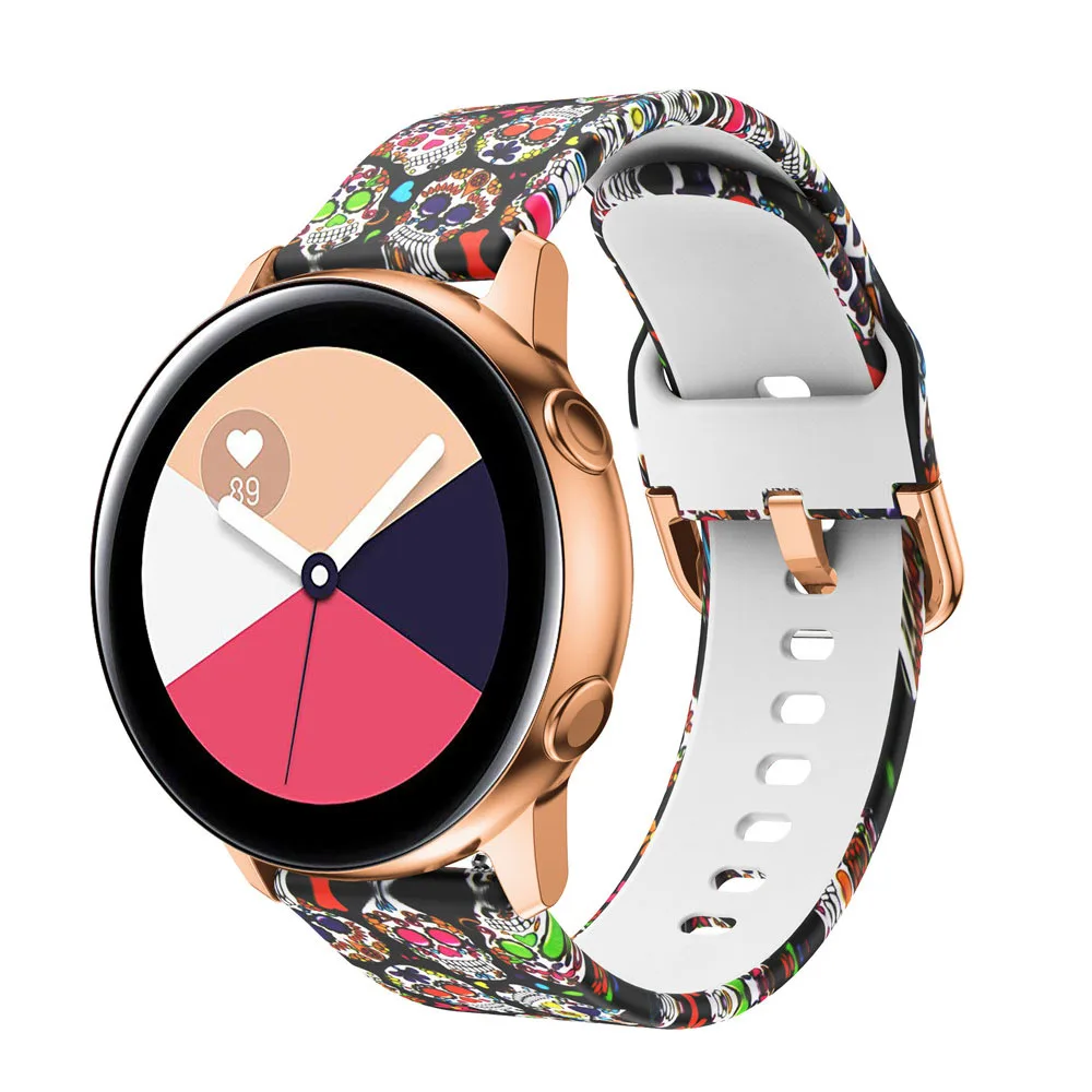 Silicone Original 20mm band Strap For Samsung Galaxy Watch Active 2 40/44mm / 3 41mm smartwatch wristband For Huawei GT 2 42mm