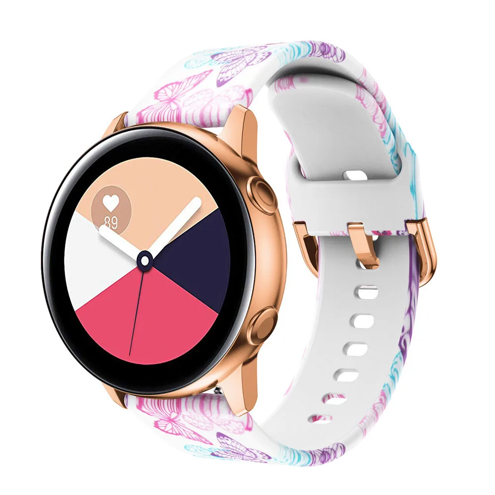 Silicone Original 20mm band Strap For Samsung Galaxy Watch Active 2 40/44mm / 3 41mm smartwatch wristband For Huawei GT 2 42mm