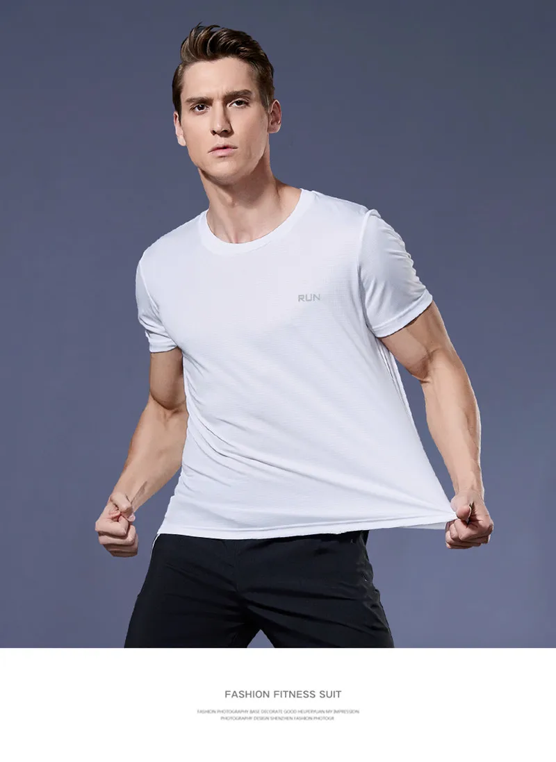 Multicolor Quick Dry Short Sleeve Sport T Shirt Gym Jerseys Fitness Shirt Trainer Running T-Shirt Men's Breathable Sportswear