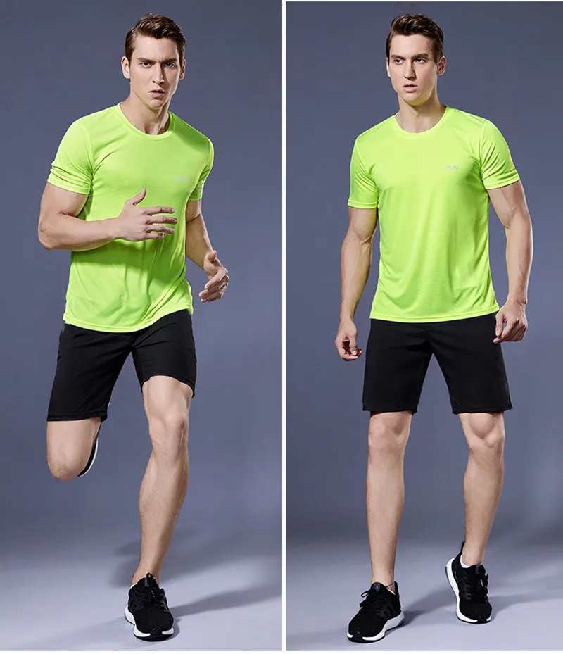 Multicolor Quick Dry Short Sleeve Sport T Shirt Gym Jerseys Fitness Shirt Trainer Running T-Shirt Men's Breathable Sportswear