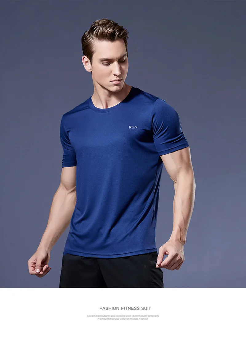 Multicolor Quick Dry Short Sleeve Sport T Shirt Gym Jerseys Fitness Shirt Trainer Running T-Shirt Men's Breathable Sportswear