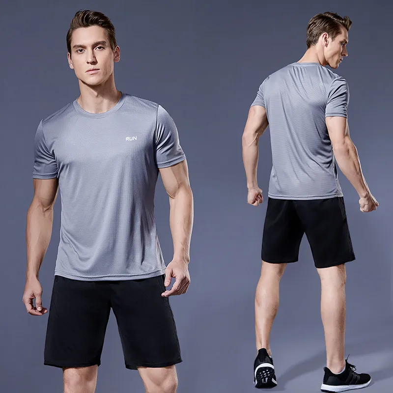 Multicolor Quick Dry Short Sleeve Sport T Shirt Gym Jerseys Fitness Shirt Trainer Running T-Shirt Men's Breathable Sportswear