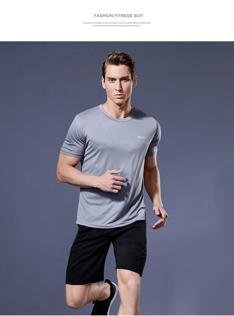 Multicolor Quick Dry Short Sleeve Sport T Shirt Gym Jerseys Fitness Shirt Trainer Running T-Shirt Men's Breathable Sportswear