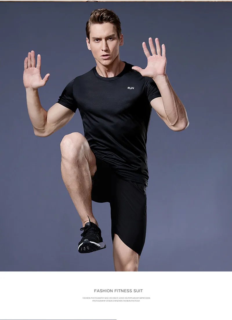 Multicolor Quick Dry Short Sleeve Sport T Shirt Gym Jerseys Fitness Shirt Trainer Running T-Shirt Men's Breathable Sportswear