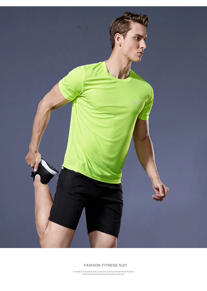 Multicolor Quick Dry Short Sleeve Sport T Shirt Gym Jerseys Fitness Shirt Trainer Running T-Shirt Men's Breathable Sportswear