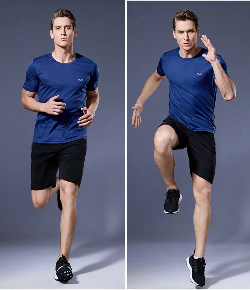 Multicolor Quick Dry Short Sleeve Sport T Shirt Gym Jerseys Fitness Shirt Trainer Running T-Shirt Men's Breathable Sportswear