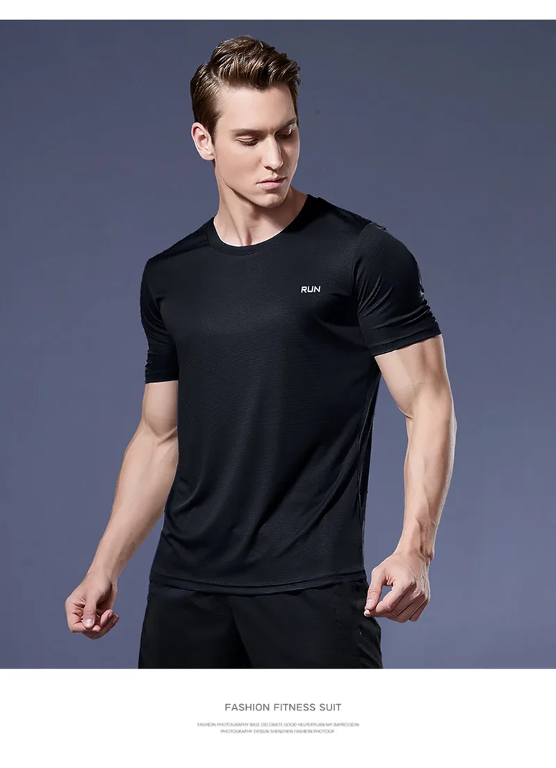 Multicolor Quick Dry Short Sleeve Sport T Shirt Gym Jerseys Fitness Shirt Trainer Running T-Shirt Men's Breathable Sportswear