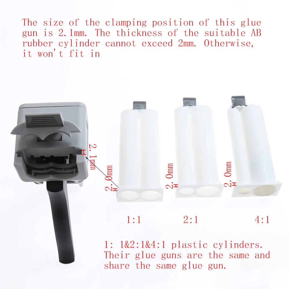 50ml Two Component AB Epoxy Sealant Glue Gun1:1 2:1 Applicator Glue Adhensive Squeeze Mixed Manual Caulking Gun Dispenser