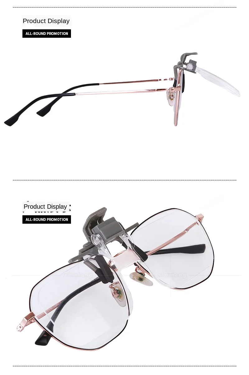 2x Magnifier Glass Magnifying Glasses with Clip For Clip On Flip Up Spectacles Magnification Magnifier, Clip On Eyeglass Loupe