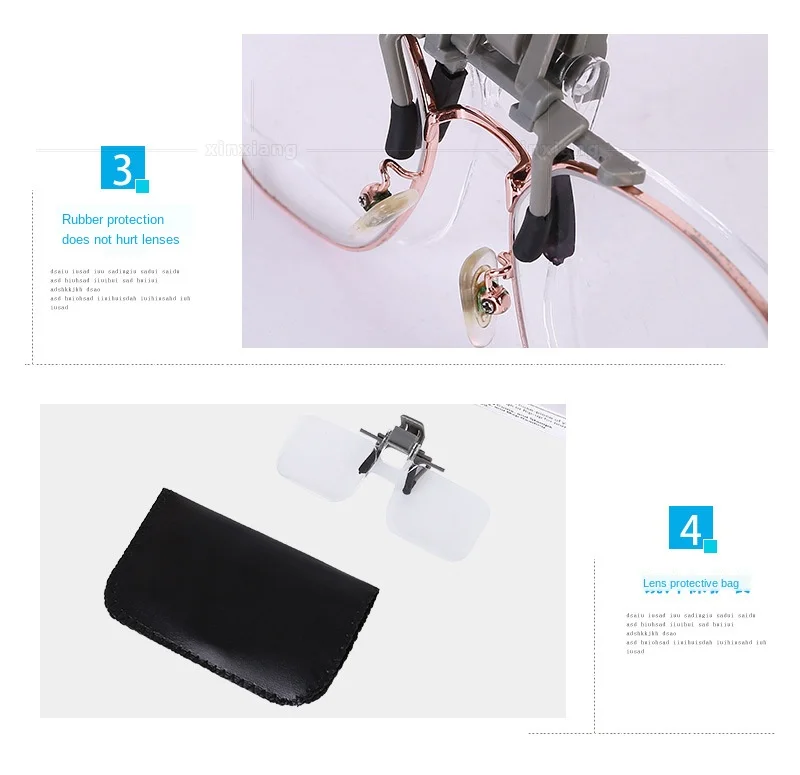 2x Magnifier Glass Magnifying Glasses with Clip For Clip On Flip Up Spectacles Magnification Magnifier, Clip On Eyeglass Loupe