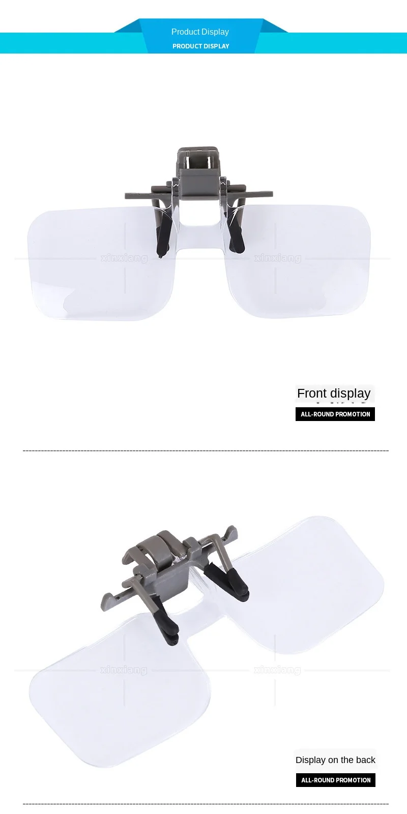 2x Magnifier Glass Magnifying Glasses with Clip For Clip On Flip Up Spectacles Magnification Magnifier, Clip On Eyeglass Loupe