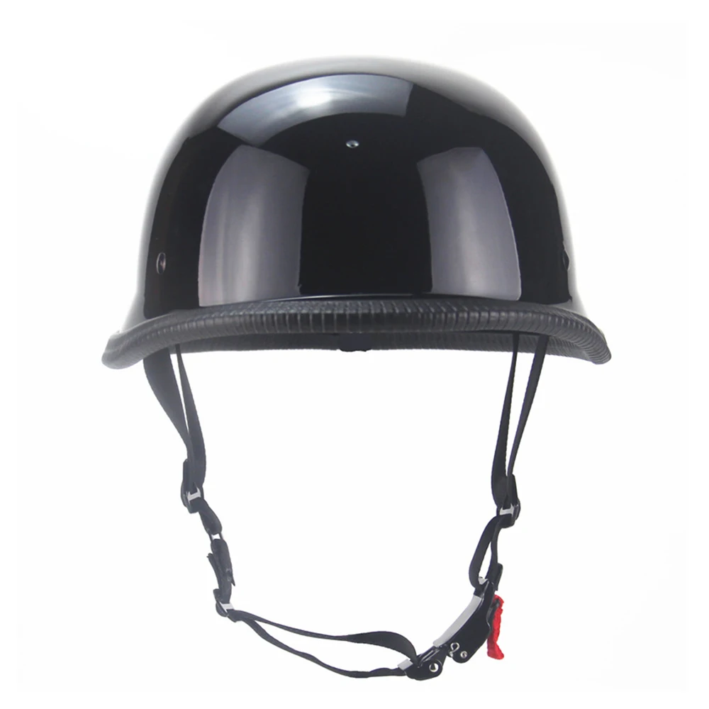 1X M/L/XL Vintage Motorcycle Cruiser Helmet Half Face German Helmet Motorcycle Helmet Bright Black Car-styling DOT