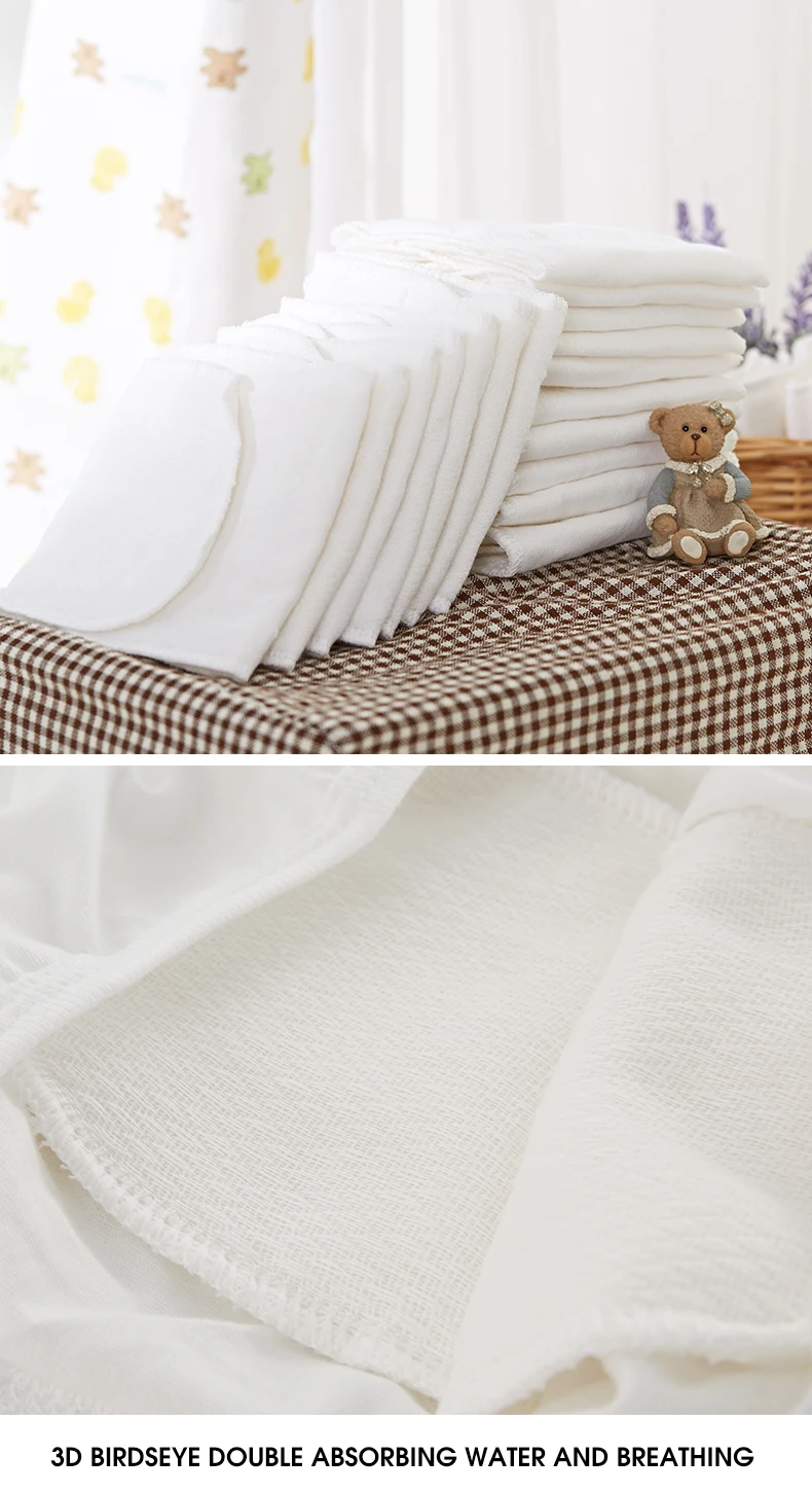 10pcs/5pcs Baby Reusable Diapers Washable Ecological Nappies Inserts Cotton Cloth Diapers for Children Breathable
